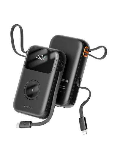 10000mAh Multifunctional Digital Display Power Bank Phone Charger with 2 Built-In Cables KL-YD80 