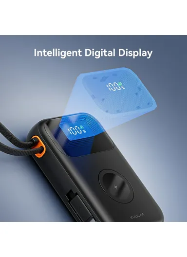 10000mAh Multifunctional Digital Display Power Bank Phone Charger with 2 Built-In Cables KL-YD80 