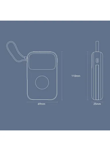 10000mAh Multifunctional Digital Display Power Bank Phone Charger with 2 Built-In Cables KL-YD80 