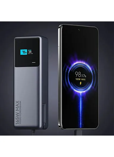 10000mAh 165W Power Bank Phone Charger with Built-In Type-C Cable PB1165MI 