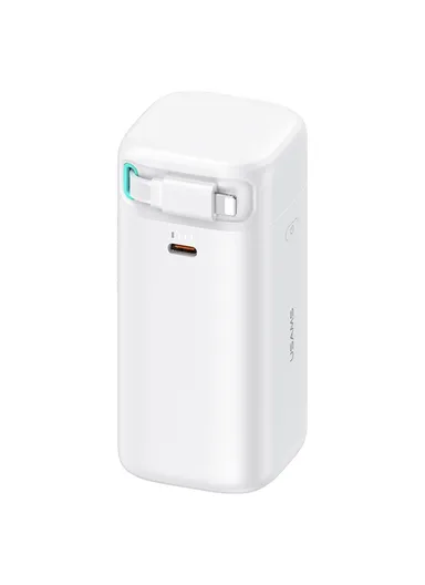 18000mAh 45W Retractable Portable Power Bank, Dual Output Charger with Lightning Magnetic Cable US-CD217 - White
