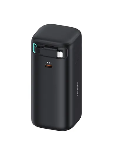 18000mAh 45W Retractable Portable Power Bank, Dual Output Charger with Lightning Magnetic Cable US-CD217 - Black