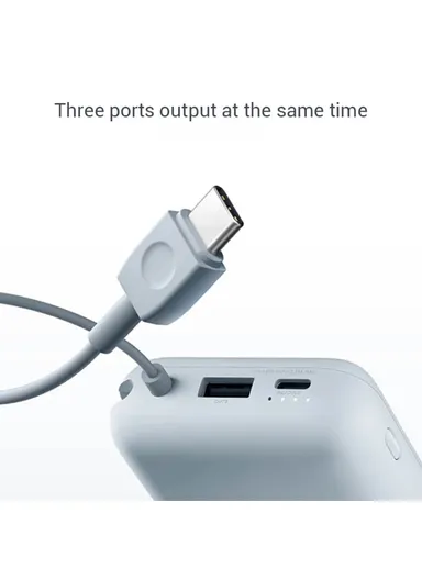 10000mAh 22.5W Pocket Version Power Bank, Phone External Battery with Type-C Cable P15ZM - Gray Blue