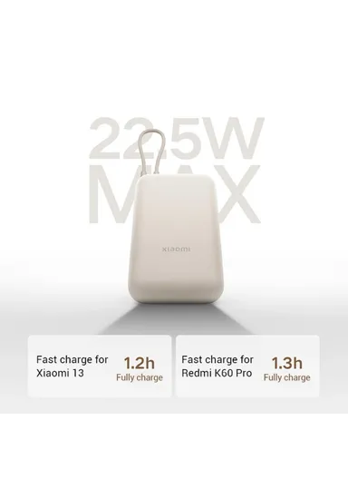 10000mAh 22.5W Pocket Version Power Bank, Phone External Battery with Type-C Cable P15ZM - Light Coffee