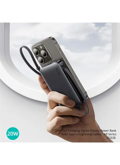 10000mAh 20W Portable Dual Cabled Fast Charging Power Bank, Multi-Use Bank Phone Charger CD228 - Tarnish