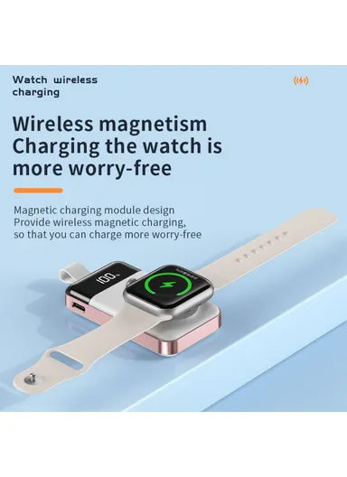 2000mAh Apple Watch Portable Magnetic Wireless Charger Power Bank C06 - White