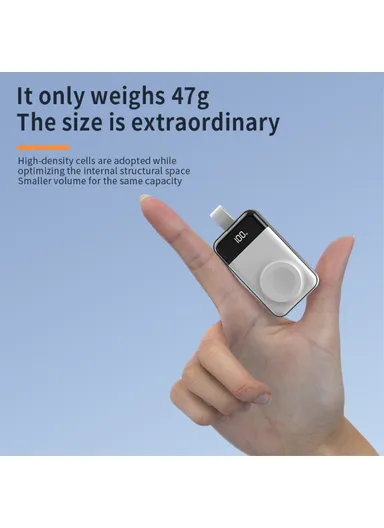 2000mAh Apple Watch Portable Magnetic Wireless Charger Power Bank C06 - White
