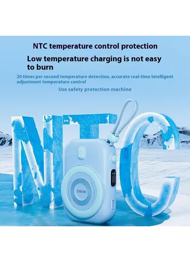 9600mAh Small Snail Power Bank, Magnetic Phone Wireless Charger with Built-in Type-C Cable Wi-P041 - Purple