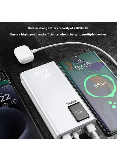 20000mAh 27W Multifunctional High-power Power Bank WP-93 - White