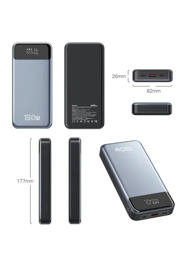 30000mAh PD 130W Portable Fast Charging Power Bank, Multifunctional External Battery Pack T152LP 