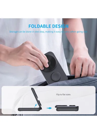 8000mAh Multifunctional Magnetic Wireless Charger with Built-in Type-C &amp; Lightning Cables Power Bank MP02 