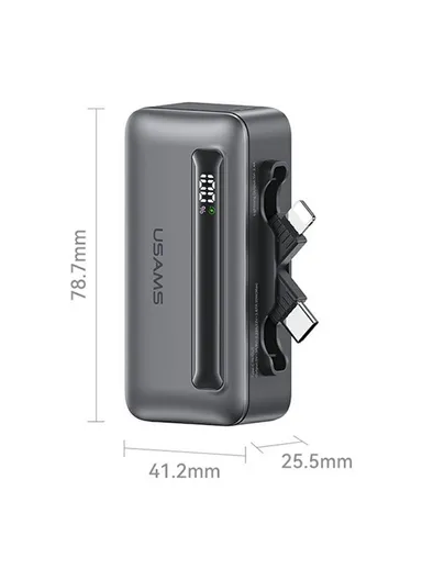 4500mAh PD 20W Mini Portable Power Bank Charger, Dual Port Type-C &amp; Lightning Power Bank CD233 - Silver