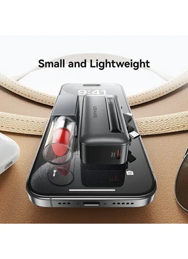 4500mAh PD 20W Mini Portable Power Bank Charger, Dual Port Type-C &amp; Lightning Power Bank CD233 - Silver