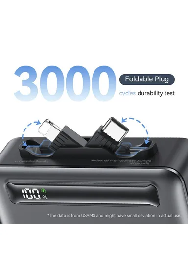 4500mAh PD 20W Mini Portable Power Bank Charger, Dual Port Type-C &amp; Lightning Power Bank CD233 - Silver