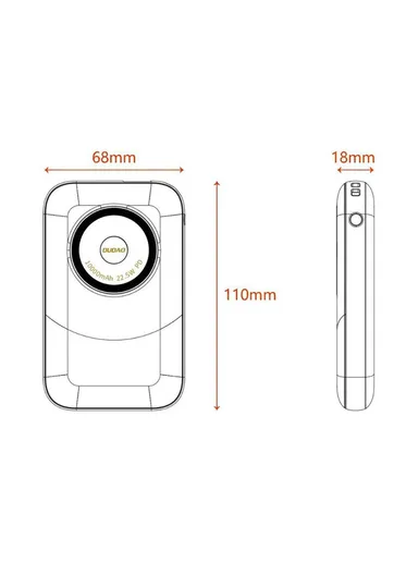 10000mAh Portable Power Bank, Phone External Battery with Type-C to Type-C Cable K21 - White