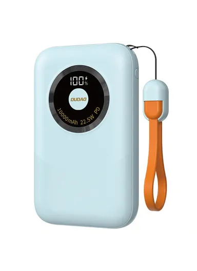 10000mAh Portable Power Bank, Phone External Battery with Type-C to Type-C Cable K21 - Blue