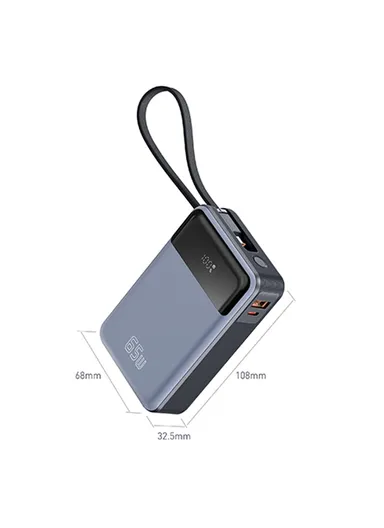 20000mAh 65W PD Portable Power Bank Phone External Battery with Built-In Type-C Cable T173 