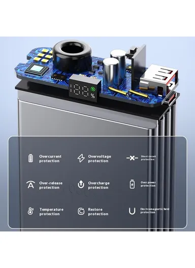 20000mAh 65W PD Portable Power Bank Phone External Battery with Built-In Type-C Cable T173 