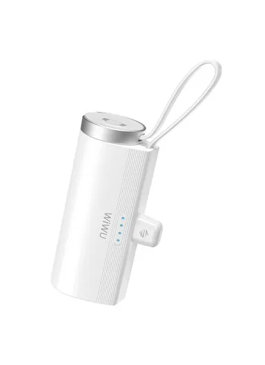 5000mAh Portable Mini USB-C Capsule Mobile Power Bank Charger with Watch Charger Wi-W026 