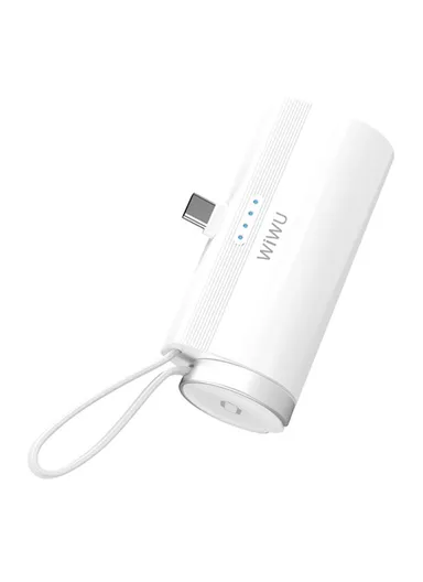 5000mAh Portable Mini USB-C Capsule Mobile Power Bank Charger with Watch Charger Wi-W026 
