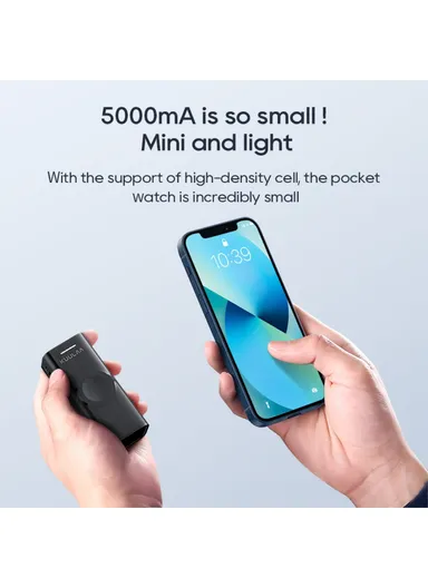 5000mAh Portable Power Bank Phone Charger, Support Apple Watch Wireless Charging KL-YD46 - Black