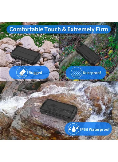 20000mAh Waterproof Dual USB + Type-C Output Solar Power Bank, 18-LED Camping Light Phone Charger External Battery i26W - Orange