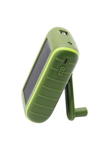 8000mAh Solar Dual USB Power Bank Phone Charger Outdoor, Emergency Solar &amp; Hand Crank Power Bank Battery 073 