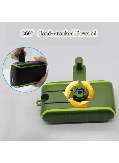 6000mAh Solar Dual USB Power Bank Phone Charger Outdoor, Emergency Solar &amp; Hand Crank Power Bank Battery 073 