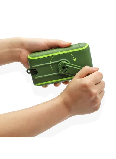 6000mAh Solar Dual USB Power Bank Phone Charger Outdoor, Emergency Solar &amp; Hand Crank Power Bank Battery 073 