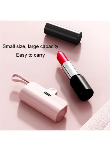 3300mAh Mini Portable Capsule Type-C Plug Charger Power Bank Phone Battery Pack with Built-in Lightning Cable HY - Green