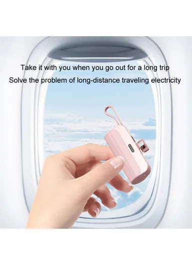 3300mAh Mini Portable Capsule Type-C Plug Charger Power Bank Phone Battery Pack with Built-in Lightning Cable HY - Green