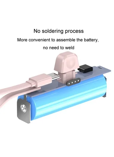 3300mAh Mini Portable Capsule Type-C Plug Charger Power Bank Phone Battery Pack with Built-in Lightning Cable HY - Green