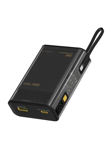 20000mAh 65W Power Bank Phone Charger External Battery with Built-In Type-C Cable E45