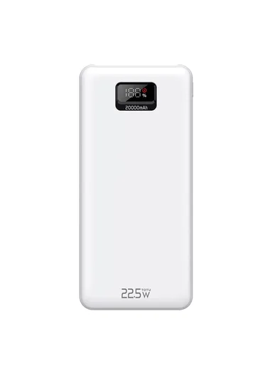 20000mAh Portable Power Bank Phone Charger External Battery with Built-in Type-C &amp; Lightning Cable CPBL-10- White