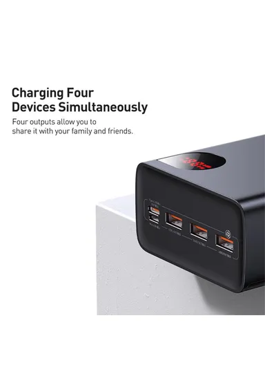 40000mAh 22.5W Portable Charger External Battery Pack, Digital Display Fast Charging Power Bank PPADM40 - Black