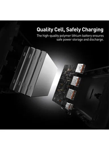 40000mAh 22.5W Portable Charger External Battery Pack, Digital Display Fast Charging Power Bank PPADM40 - Black