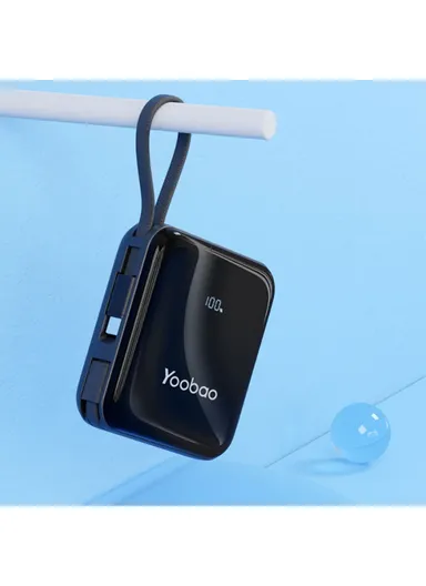 10000mAh Portable Phone Charger Power Bank, External Battery Pack with Built-in Cables LK10 - Purple