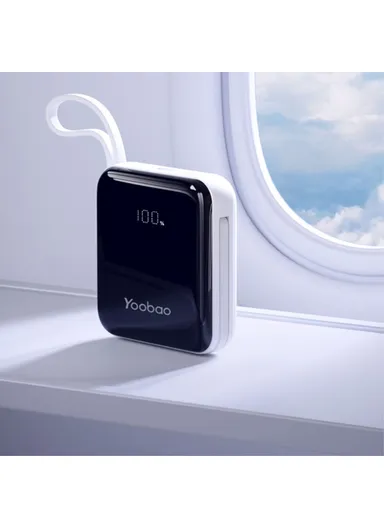 10000mAh Portable Phone Charger Power Bank, External Battery Pack with Built-in Cables LK10 - Purple