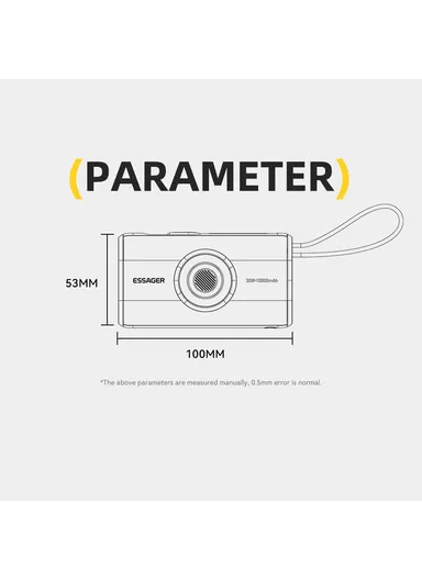 10000mAh Power Bank with Built-in Type-C Cable, Smart Watch Wireless Charger - Black