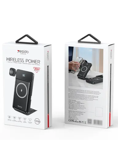 10000mAh 15W Portable Power Bank Charger, Multifunctional Wireless Phone &amp; Smart Phone Charger Stand YP69 