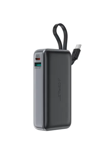 10000mAh 30W Fast Charging Power Bank Battery with Built-in Type-C Cable M7-10000 