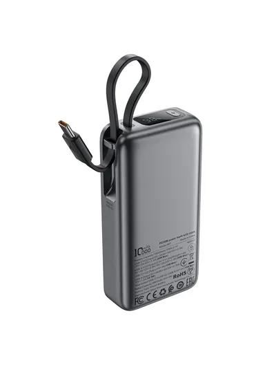 10000mAh 30W Fast Charging Power Bank Battery with Built-in Type-C Cable M7-10000 