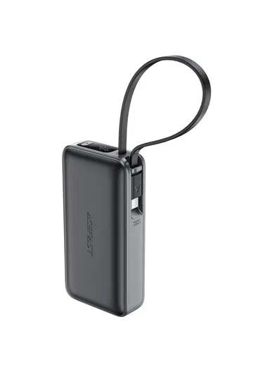 10000mAh 30W Fast Charging Power Bank Battery with Built-in Type-C Cable M7-10000 