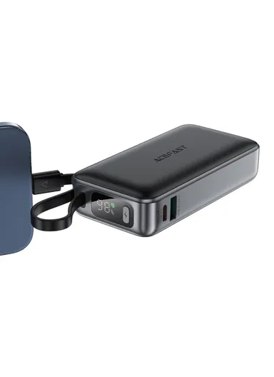 10000mAh 30W Fast Charging Power Bank Battery with Built-in Type-C Cable M7-10000 