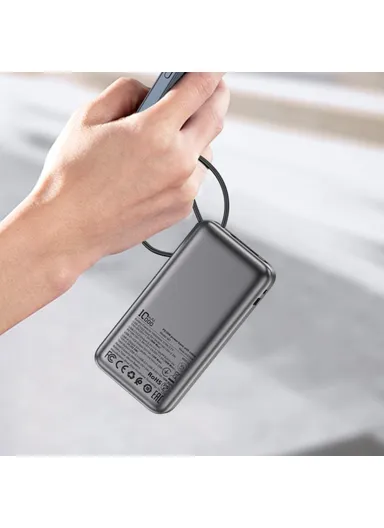 10000mAh 30W Fast Charging Power Bank Battery with Built-in Type-C Cable M7-10000 