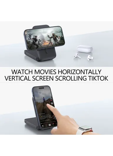 10000mAh 15W Magnetic Multifunctional Round Panel Power Bank Wireless Charger MP05 - White