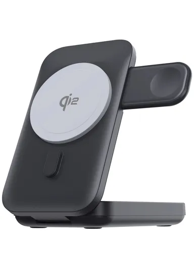 10000mAh 15W Magnetic Multifunctional Round Panel Power Bank Wireless Charger MP05 - White