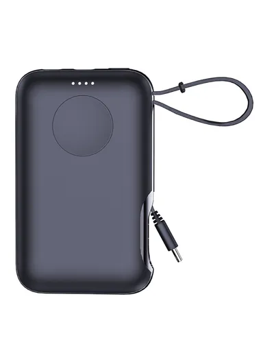 5000mAh 20W Portable Magnetic Smart Watch Wireless Power Bank with Built-in Type-C Cable Phone Charger V11S 