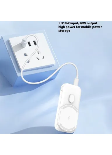 5000mAh 15W/20W Portable Mini Magnetic Wireless Charging Power Bank L2A - Titanium Gold