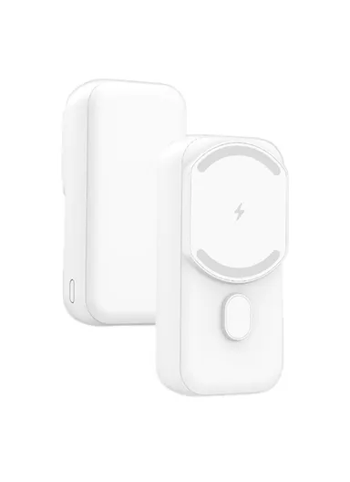 5000mAh 15W/20W Portable Mini Magnetic Wireless Charging Power Bank L2A - White